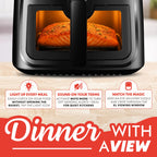 Gourmia 8 Qt Air Fryer, 8 Presets with Digital Display, FryForce 360° Technology, Easy View Window & Interior Light, Dishwasher Safe Basket, Green