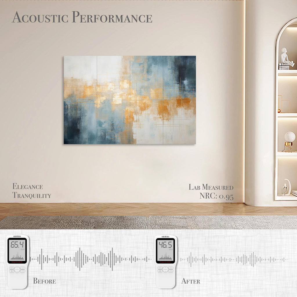 Soon Global Acoustical Wall Panels, 6-Piece 23.62 X 23.62 Inches Art Acoustic Panels, Decorative Acoustic Panels, Acoustic Wall Panels, Sound Absorbing Wall Art, Arcadian Vortex
