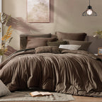 Monbix Queen Comforter Set - 7 Pieces Cationic Dyeing Autumn Leaf Bed in a Bag Queen Bedding Sets with Comforter, Sheets, Pillowcases & Shams, Reversible Bedding Comforters Sets