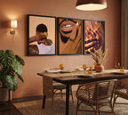 3 Pcs Black Gold Woman Canvas Wall Art African American Black Girl Wall Decor Pictures Abstract Black Gold Female Poster Print Artwork for Living Room Bedroom Scene Home Decoration Prepare To Hang