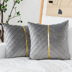 WACOMECO Velvet Throw Pillow Covers, Pack of 2 Soft Gold Decorative Cushion Covers for Couch Sofa Living Room Home Decoration, Emerald Green, 18x18 inch
