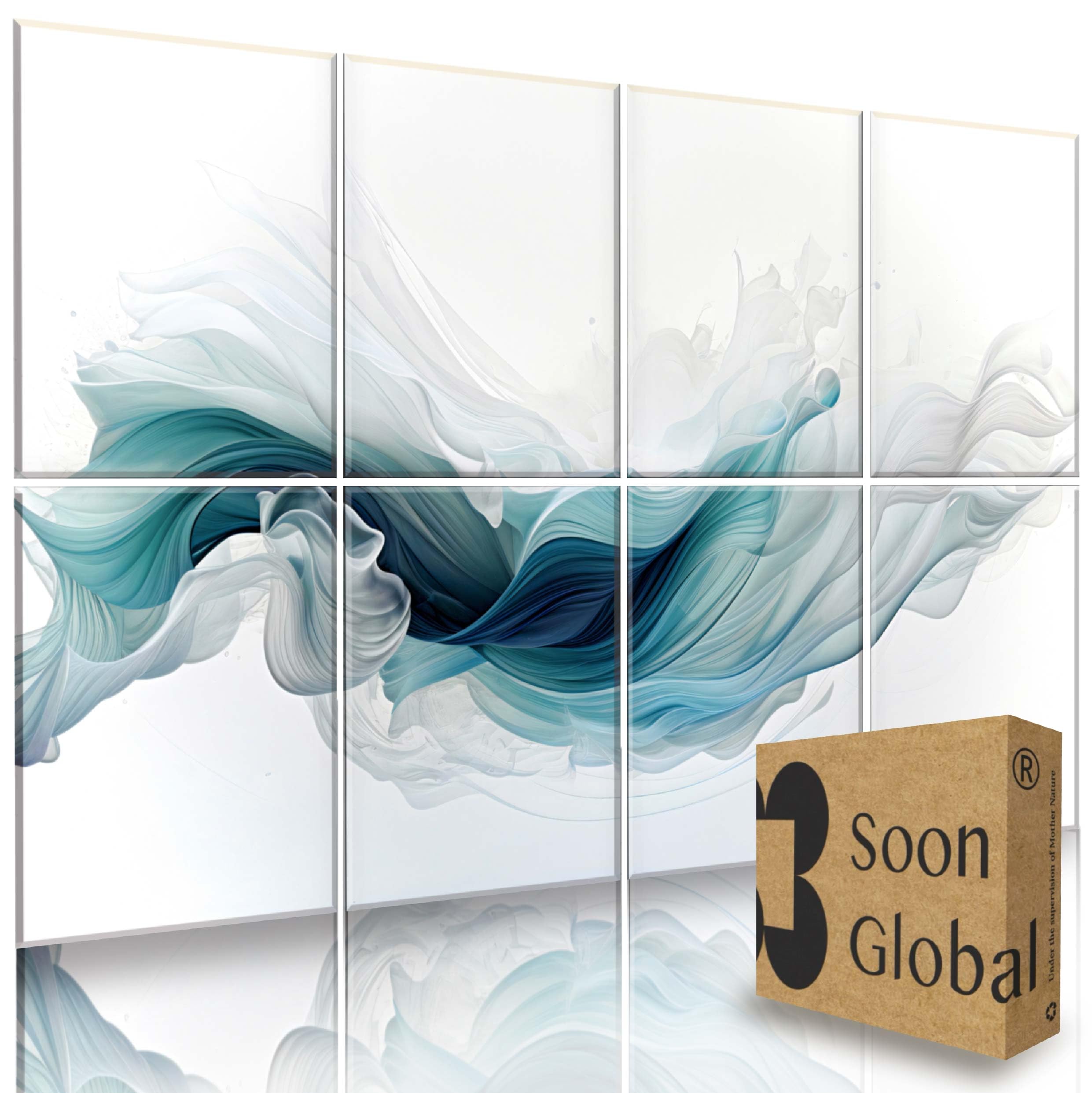 Soon Global Acoustical Wall Panels, 6-Piece 23.62 X 23.62 Inches Art Acoustic Panels, Decorative Acoustic Panels, Acoustic Wall Panels, Sound Absorbing Wall Art, Arcadian Vortex