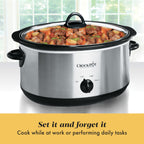 Crock-Pot 7-Quart Manual Slow Cooker, Family Size Serves 8+ People & Fits 6-lb Roast, Removable Stoneware with Warming Setting, Dishwasher Safe for Easy Cleanup, Turquoise