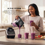 Ninja Professional Blender 2.0 | Smoothie Maker, Drink Mixer, Grinder, Ice Crusher | Total Crushing Technology, Auto-iQ Program, 1200W Power, XL 72-oz. Pitcher | Dark Grey | BR201AMZ