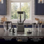 Ninja Kitchen System | All-in-One Food Processor & Blender for Smoothies | Includes Pitcher, (2) 16 oz. To-Go Cups & 8-Cup Bowl | Makes Salsa, Dough, Shakes, & Frozen Drinks | 1500W | Black | BL770