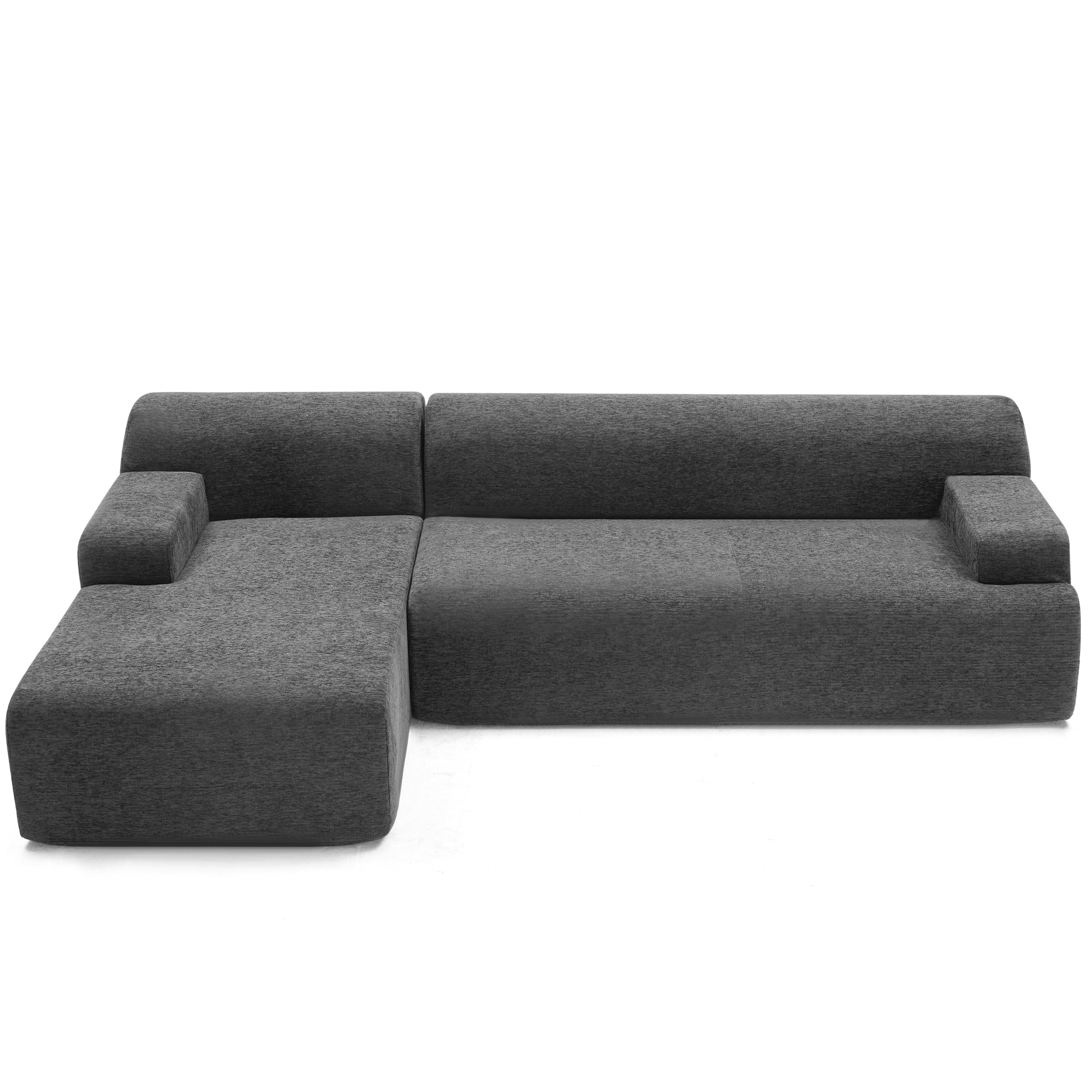 108” Modular Sectional Sofa, Cloud Sectional Couch with Deep Seat, Modern Modular L-Shape Sofa Couch with Chaise,Upholstered Boneless Couches for Living Room Bedroom (Beige, Left Facing Chaise)