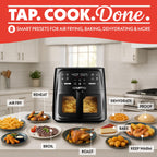 Gourmia 8 Qt Air Fryer, 8 Presets with Digital Display, FryForce 360° Technology, Easy View Window & Interior Light, Dishwasher Safe Basket, Green