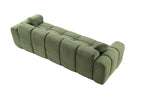 98.4-Inch Oversized Boneless Cloud Couches Deep Seat Foam Sofa Couch with 2 Round Toss Pillows, Luxury Corduroy Upholstered 3 Seat Tufted Loveseat, Cloud Sofa in a Box