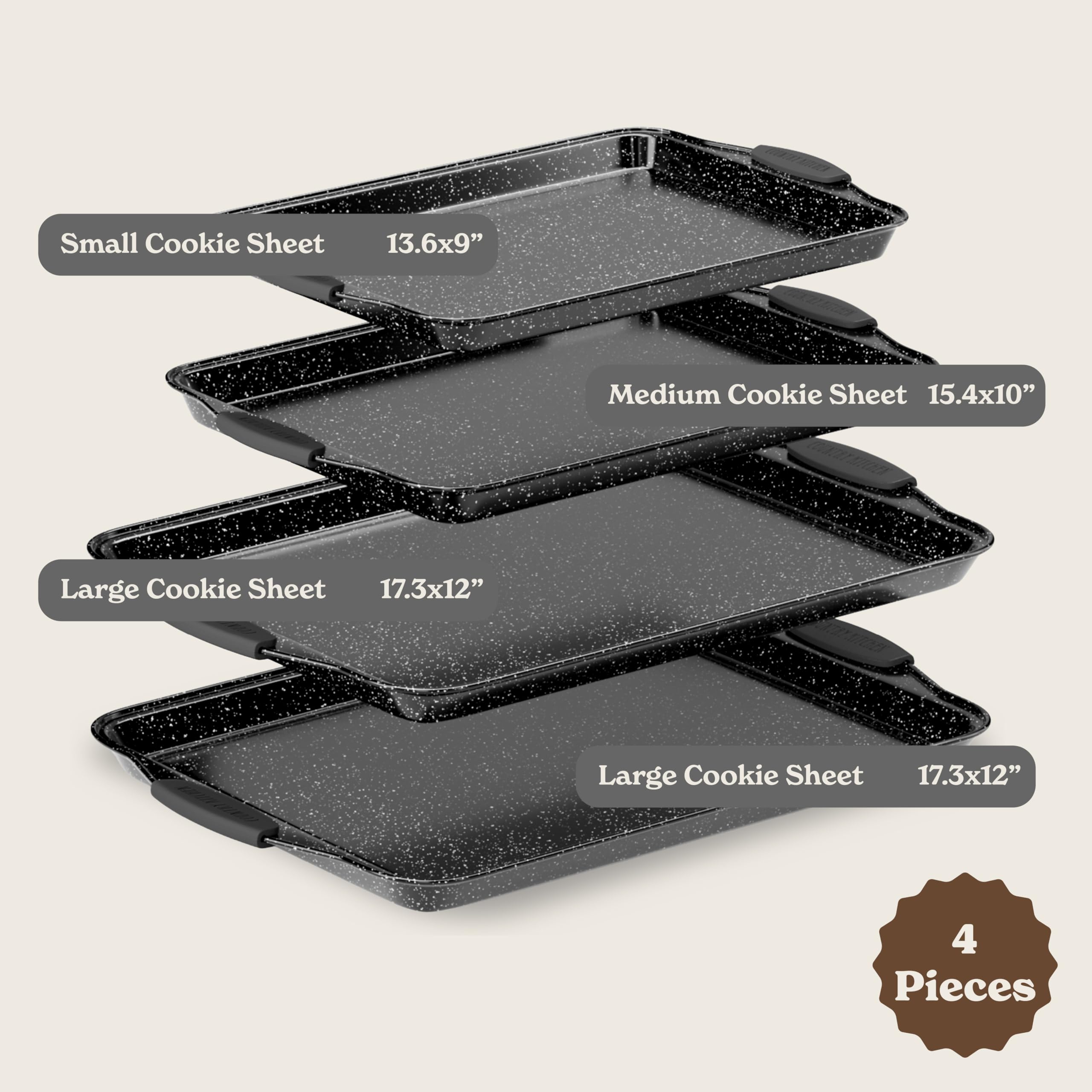 Country Kitchen Nonstick Stackable Bakeware Set - Durable, Easy Release Baking Set- 22 Pc. Includes Silicone Muffin Cups