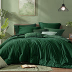 Monbix Queen Comforter Set - 7 Pieces Cationic Dyeing Autumn Leaf Bed in a Bag Queen Bedding Sets with Comforter, Sheets, Pillowcases & Shams, Reversible Bedding Comforters Sets