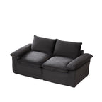98.4-Inch Oversized Boneless Cloud Couches Deep Seat Foam Sofa Couch with 2 Round Toss Pillows, Luxury Corduroy Upholstered 3 Seat Tufted Loveseat, Cloud Sofa in a Box