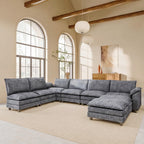 JUMMICO 40" Chaise Lounge Chair for Single Comfy Upholstered Deep Seat Reading Arm Chair Clould Couch for Living Room, Apartment Office, Small Spaces (Dark Blue-3, Single Sofa)