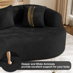 131" Oversized Sectional Sofa for Living Room, Modern Luxury Plush Chenille 4-Seater Extra Deep & Wide Seat Curved Cloud Couch with 4 Throw Pillows, No Assembly Needed, Light Brown