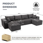 108” Modular Sectional Sofa, Cloud Sectional Couch with Deep Seat, Modern Modular L-Shape Sofa Couch with Chaise,Upholstered Boneless Couches for Living Room Bedroom (Beige, Left Facing Chaise)