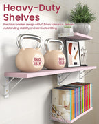BAYKA Floating Shelves for Bedroom Decor, Wall Shelves for Storage, Wall Mounted Rustic Wood Floating Shelf for Books,Corner Shelf for Bathroom,Kitchen,Living Room(Black and Gold，Set of 4)