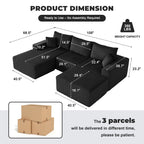 108” Modular Sectional Sofa, Cloud Sectional Couch with Deep Seat, Modern Modular L-Shape Sofa Couch with Chaise,Upholstered Boneless Couches for Living Room Bedroom (Beige, Left Facing Chaise)