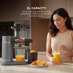 Ninja NeverClog Cold Press Juicer | Powerful Electric Slow Masticating Juicer with Pulp Control | XL Capacity | 24 oz. Juice Jug & 36 oz. Pulp Container | Dishwasher Safe | Navy | 150W | JC151NV