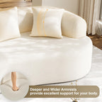 131" Oversized Sectional Sofa for Living Room, Modern Luxury Plush Chenille 4-Seater Extra Deep & Wide Seat Curved Cloud Couch with 4 Throw Pillows, No Assembly Needed, Light Brown