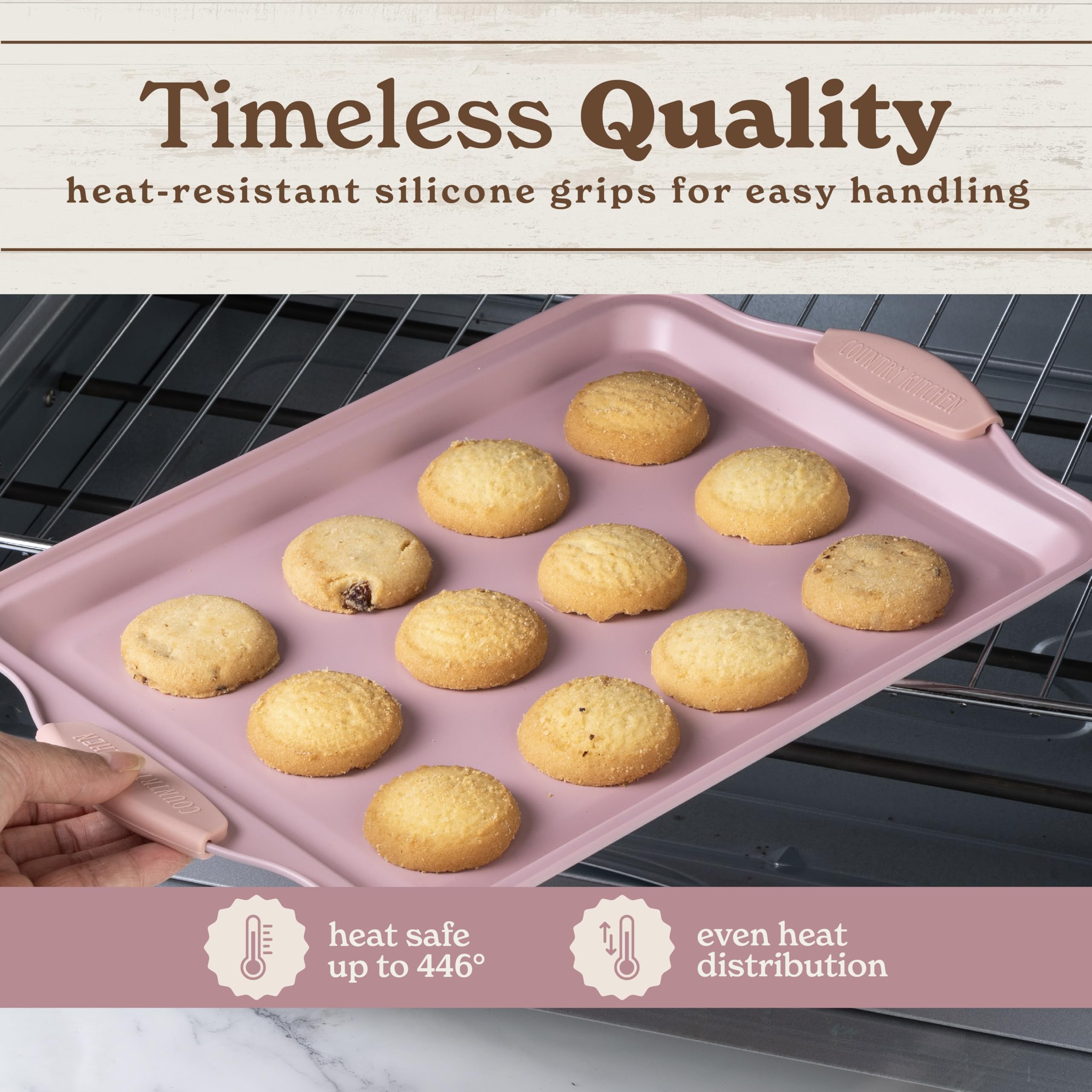 Country Kitchen Nonstick Stackable Bakeware Set - Durable, Easy Release Baking Set- 22 Pc. Includes Silicone Muffin Cups