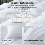 Luxurious White Solid Heavy Weight, Palatial King Size Goose Feathers Down Comforter for Winter Weather, 120 X 98 inches, Premium Baffle Box, 100% Egyptian Cotton Cover, 95 oz. Fill Weight