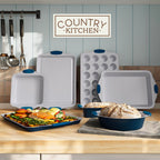 Country Kitchen Nonstick Stackable Bakeware Set - Durable, Easy Release Baking Set- 22 Pc. Includes Silicone Muffin Cups