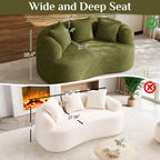 131" Oversized Sectional Sofa for Living Room, Modern Luxury Plush Chenille 4-Seater Extra Deep & Wide Seat Curved Cloud Couch with 4 Throw Pillows, No Assembly Needed, Light Brown