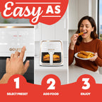 Gourmia 8 Qt Air Fryer, 8 Presets with Digital Display, FryForce 360° Technology, Easy View Window & Interior Light, Dishwasher Safe Basket, Green