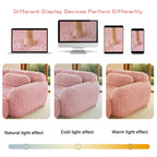 98.4-Inch Oversized Boneless Cloud Couches Deep Seat Foam Sofa Couch with 2 Round Toss Pillows, Luxury Corduroy Upholstered 3 Seat Tufted Loveseat, Cloud Sofa in a Box