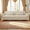 KEIKI 86" Oversized Luxury Velvet Sofa with Armrest and Removable Plush Cushions, Modern Style Gold Accents 3-Seater Couch with Solid Legs, Easy Assembly, for Living Room, Apartment, Green