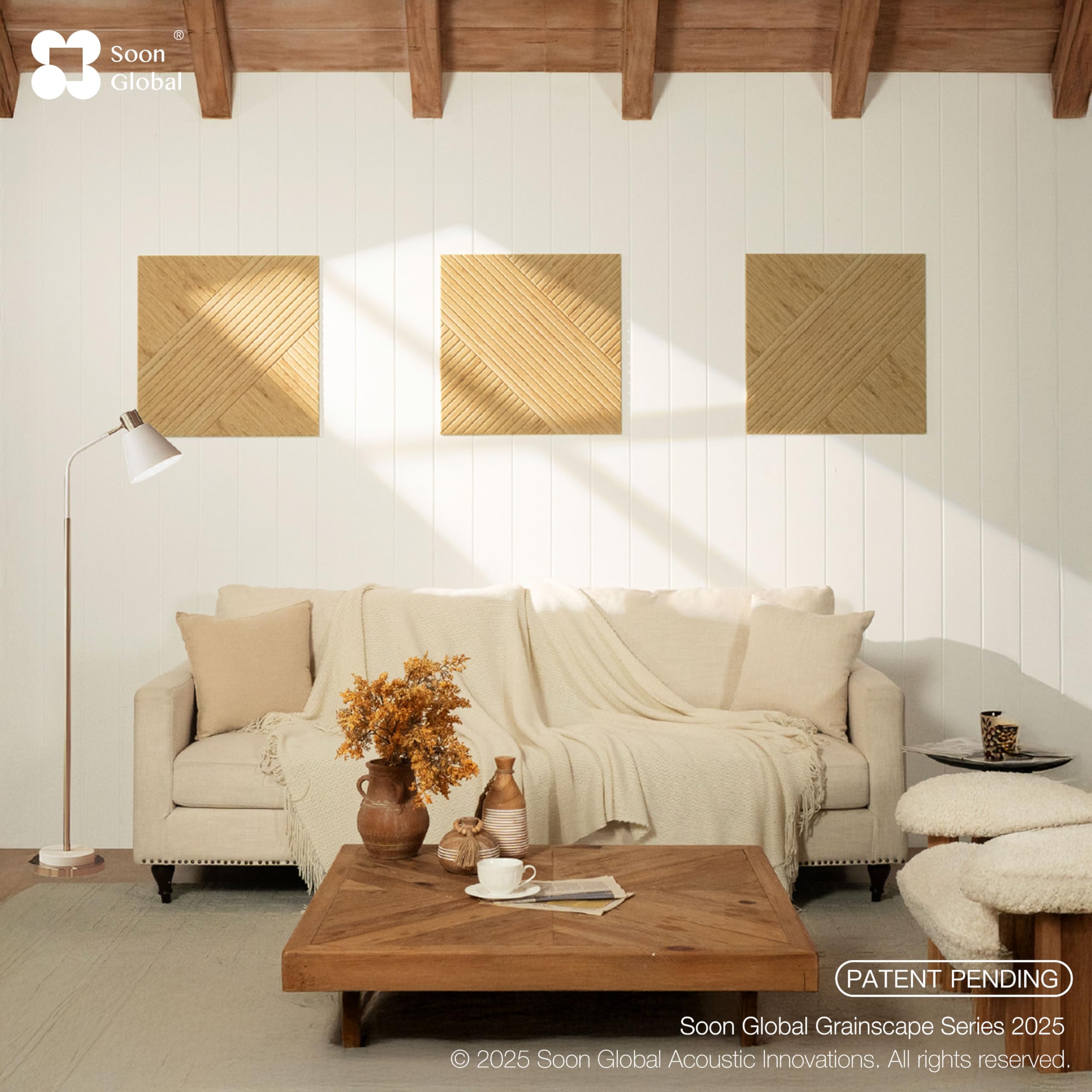 Soon Global Acoustical Wall Panels, 6-Piece 23.62 X 23.62 Inches Art Acoustic Panels, Decorative Acoustic Panels, Acoustic Wall Panels, Sound Absorbing Wall Art, Arcadian Vortex