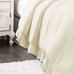 Lush Decor Reyna Ruffle Comforter Set - 3 Piece Cozy Ruffled Bedding Set - Timeless Elegance and Comfort for Bedroom - King, Gray