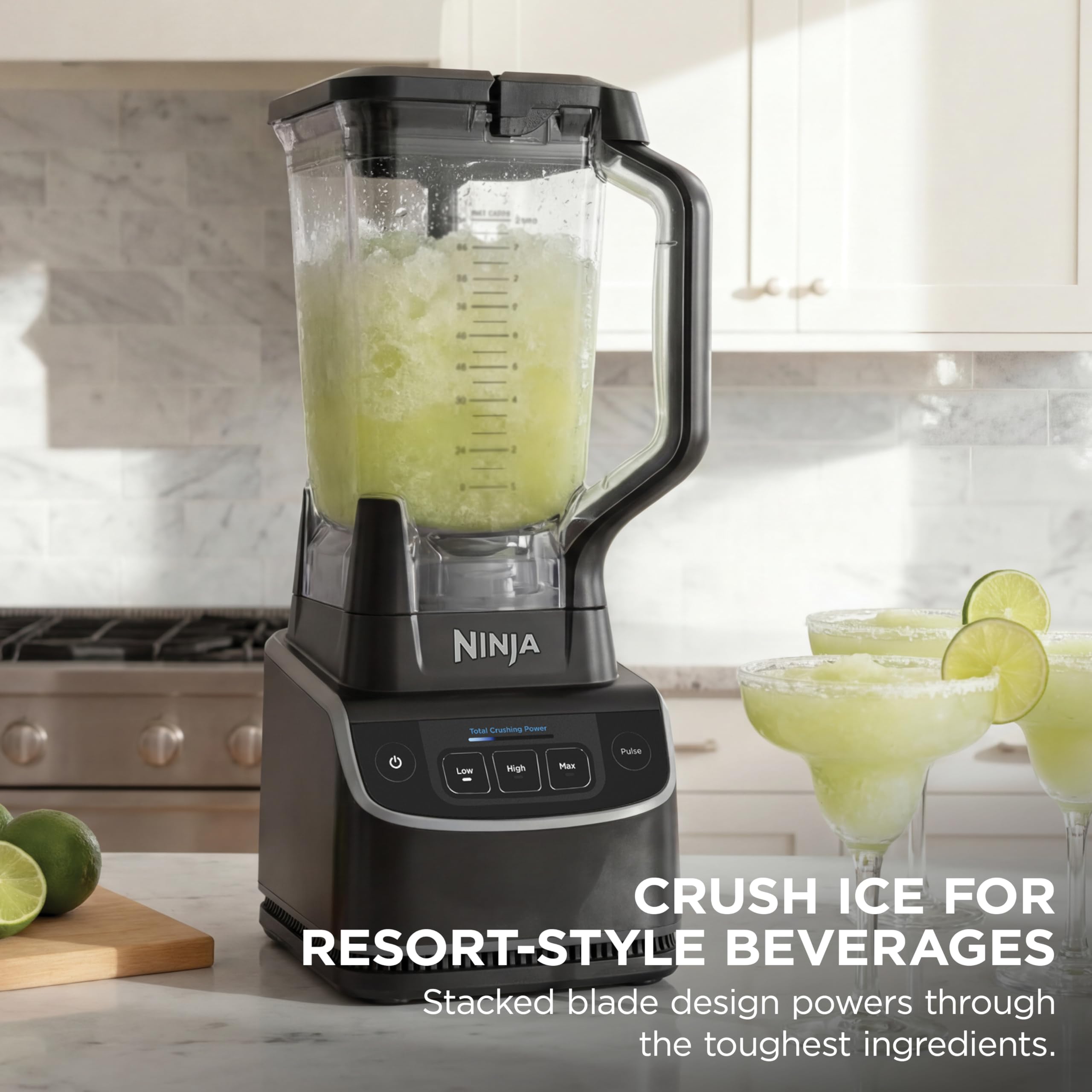 Ninja Professional Blender 2.0 | Smoothie Maker, Drink Mixer, Grinder, Ice Crusher | Total Crushing Technology, Auto-iQ Program, 1200W Power, XL 72-oz. Pitcher | Dark Grey | BR201AMZ