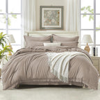 Andency King Size Comforter Set with Sheets Light Pink - 7 Pieces Bed in a Bag Boho Soft Lightweight Bedding Sets, Tassel Bed Set with Comforter, Sheets, Pillowcases & Shams