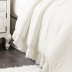 Lush Decor Reyna Ruffle Comforter Set - 3 Piece Cozy Ruffled Bedding Set - Timeless Elegance and Comfort for Bedroom - King, Gray