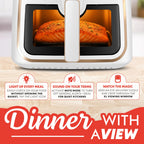Gourmia 8 Qt Air Fryer, 8 Presets with Digital Display, FryForce 360° Technology, Easy View Window & Interior Light, Dishwasher Safe Basket, Green