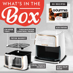 Gourmia 8 Qt Air Fryer, 8 Presets with Digital Display, FryForce 360° Technology, Easy View Window & Interior Light, Dishwasher Safe Basket, Green