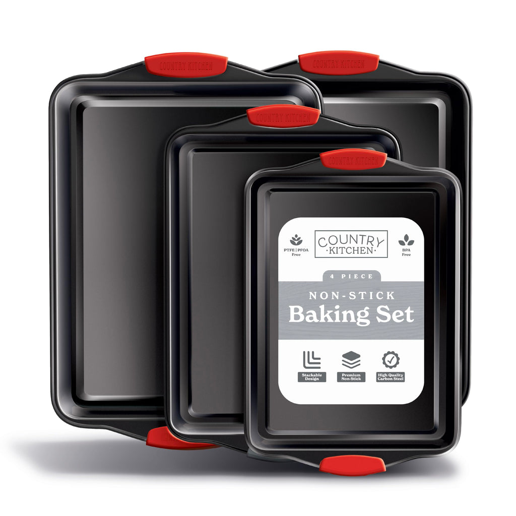 Country Kitchen Nonstick Stackable Bakeware Set - Durable, Easy Release Baking Set- 22 Pc. Includes Silicone Muffin Cups