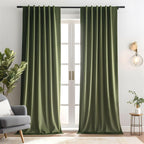 Emerald Green Velvet Curtains 84 inches Long Luxury 80% Blackout Curtains for Bedroom Living Room,Thermal Insulated Super Soft Window Drapes Rod Pocket & Back Tab, 52" W x 84" L, 2 Panels