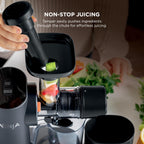 Ninja NeverClog Cold Press Juicer | Powerful Electric Slow Masticating Juicer with Pulp Control | XL Capacity | 24 oz. Juice Jug & 36 oz. Pulp Container | Dishwasher Safe | Navy | 150W | JC151NV