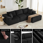 108” Modular Sectional Sofa, Cloud Sectional Couch with Deep Seat, Modern Modular L-Shape Sofa Couch with Chaise,Upholstered Boneless Couches for Living Room Bedroom (Beige, Left Facing Chaise)