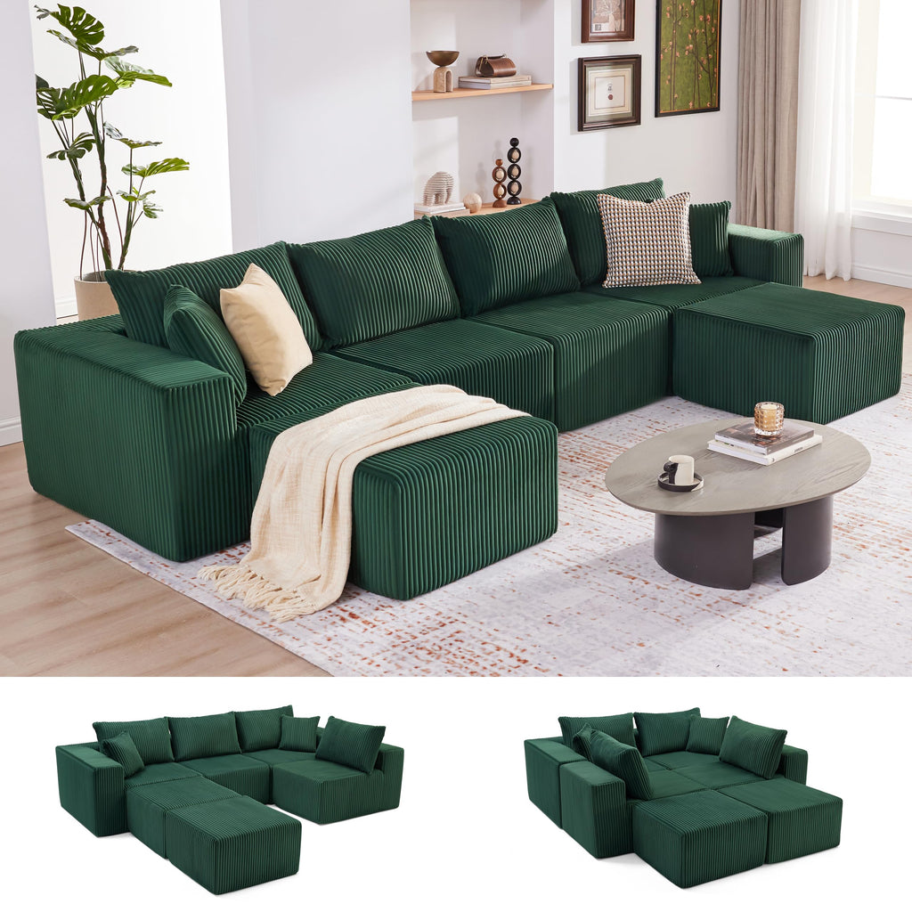 108” Modular Sectional Sofa, Cloud Sectional Couch with Deep Seat, Modern Modular L-Shape Sofa Couch with Chaise,Upholstered Boneless Couches for Living Room Bedroom (Beige, Left Facing Chaise)