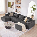 108” Modular Sectional Sofa, Cloud Sectional Couch with Deep Seat, Modern Modular L-Shape Sofa Couch with Chaise,Upholstered Boneless Couches for Living Room Bedroom (Beige, Left Facing Chaise)