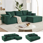 108” Modular Sectional Sofa, Cloud Sectional Couch with Deep Seat, Modern Modular L-Shape Sofa Couch with Chaise,Upholstered Boneless Couches for Living Room Bedroom (Beige, Left Facing Chaise)