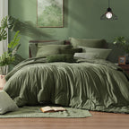 Monbix Queen Comforter Set - 7 Pieces Cationic Dyeing Autumn Leaf Bed in a Bag Queen Bedding Sets with Comforter, Sheets, Pillowcases & Shams, Reversible Bedding Comforters Sets