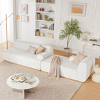 108” Modular Sectional Sofa, Cloud Sectional Couch with Deep Seat, Modern Modular L-Shape Sofa Couch with Chaise,Upholstered Boneless Couches for Living Room Bedroom (Beige, Left Facing Chaise)
