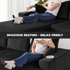 108” Modular Sectional Sofa, Cloud Sectional Couch with Deep Seat, Modern Modular L-Shape Sofa Couch with Chaise,Upholstered Boneless Couches for Living Room Bedroom (Beige, Left Facing Chaise)