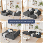 108” Modular Sectional Sofa, Cloud Sectional Couch with Deep Seat, Modern Modular L-Shape Sofa Couch with Chaise,Upholstered Boneless Couches for Living Room Bedroom (Beige, Left Facing Chaise)
