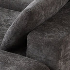 98.4-Inch Oversized Boneless Cloud Couches Deep Seat Foam Sofa Couch with 2 Round Toss Pillows, Luxury Corduroy Upholstered 3 Seat Tufted Loveseat, Cloud Sofa in a Box