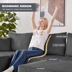 108” Modular Sectional Sofa, Cloud Sectional Couch with Deep Seat, Modern Modular L-Shape Sofa Couch with Chaise,Upholstered Boneless Couches for Living Room Bedroom (Beige, Left Facing Chaise)