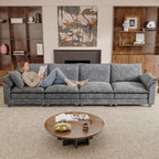 JUMMICO 40" Chaise Lounge Chair for Single Comfy Upholstered Deep Seat Reading Arm Chair Clould Couch for Living Room, Apartment Office, Small Spaces (Dark Blue-3, Single Sofa)